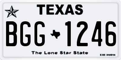 TX license plate BGG1246