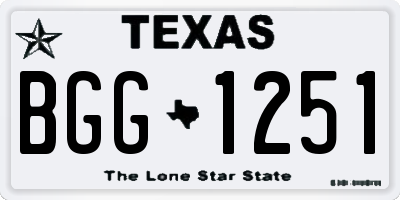 TX license plate BGG1251
