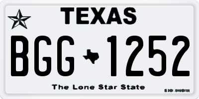 TX license plate BGG1252