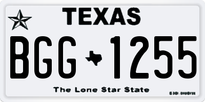 TX license plate BGG1255