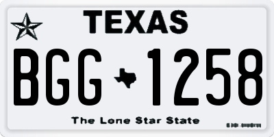 TX license plate BGG1258