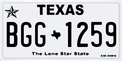 TX license plate BGG1259