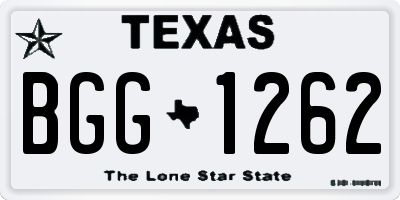TX license plate BGG1262