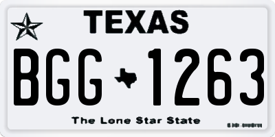 TX license plate BGG1263