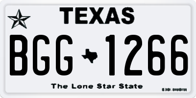 TX license plate BGG1266