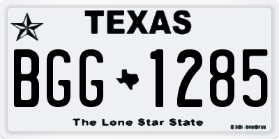 TX license plate BGG1285