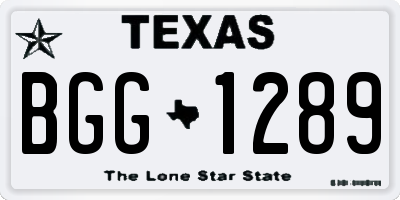 TX license plate BGG1289