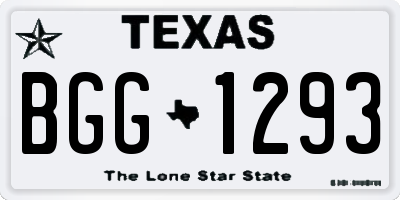 TX license plate BGG1293
