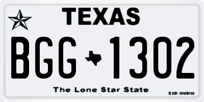 TX license plate BGG1302