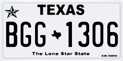 TX license plate BGG1306