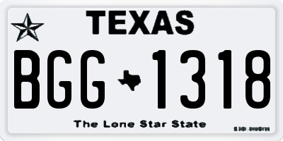 TX license plate BGG1318