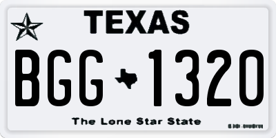 TX license plate BGG1320