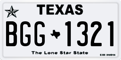 TX license plate BGG1321