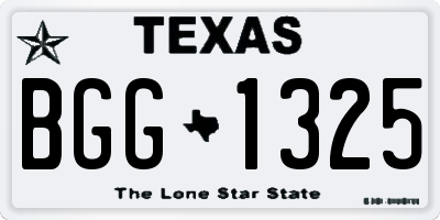 TX license plate BGG1325