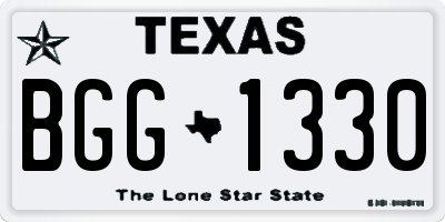 TX license plate BGG1330