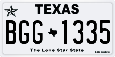 TX license plate BGG1335