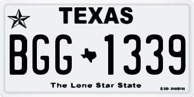 TX license plate BGG1339