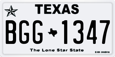 TX license plate BGG1347