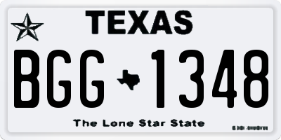 TX license plate BGG1348
