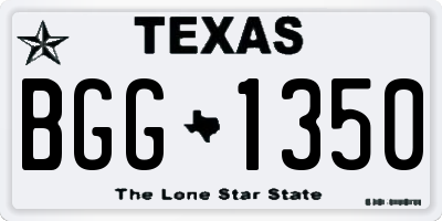 TX license plate BGG1350