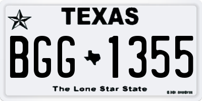 TX license plate BGG1355