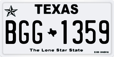TX license plate BGG1359