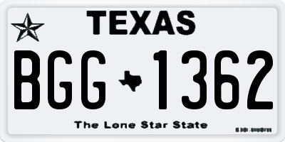 TX license plate BGG1362
