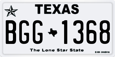 TX license plate BGG1368