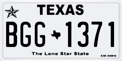TX license plate BGG1371