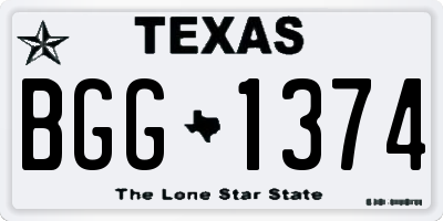 TX license plate BGG1374
