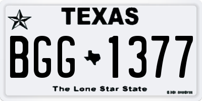 TX license plate BGG1377