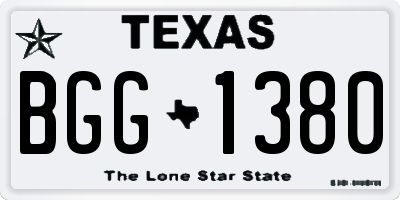 TX license plate BGG1380