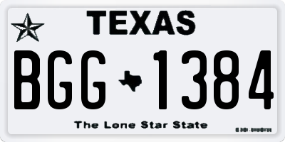 TX license plate BGG1384