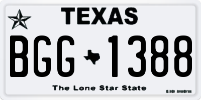 TX license plate BGG1388