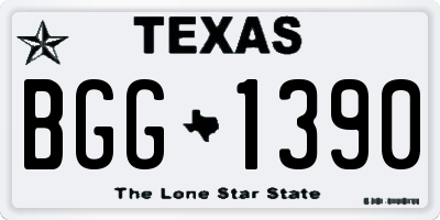 TX license plate BGG1390