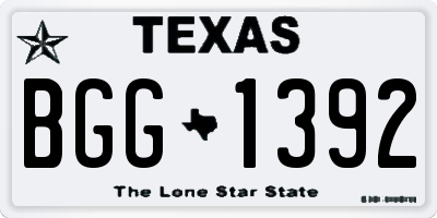 TX license plate BGG1392