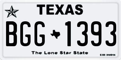 TX license plate BGG1393