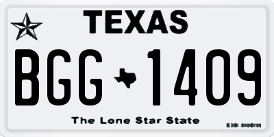 TX license plate BGG1409
