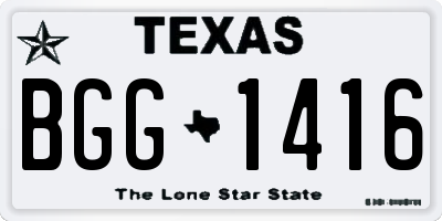 TX license plate BGG1416