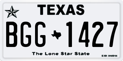 TX license plate BGG1427