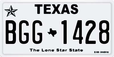 TX license plate BGG1428