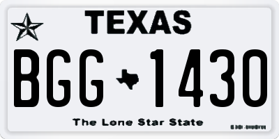 TX license plate BGG1430