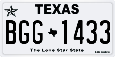 TX license plate BGG1433