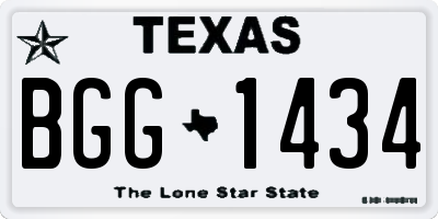 TX license plate BGG1434