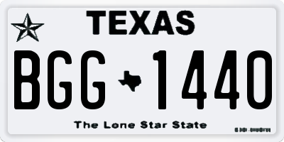 TX license plate BGG1440