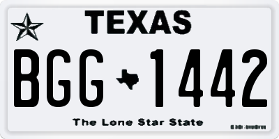 TX license plate BGG1442