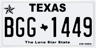 TX license plate BGG1449