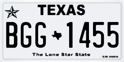 TX license plate BGG1455