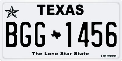 TX license plate BGG1456