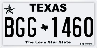 TX license plate BGG1460